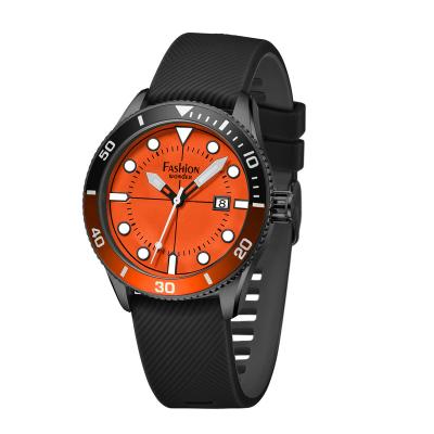 China Auto Date OEM Custom Design Sports Watch Mens Waterproof Silicone Band 5Atm Luxury Quartz Watch for sale