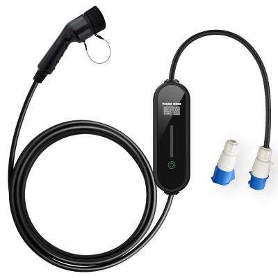 China 32A portable EV fast charger Level 2 Ac Electric Car Charger Connector: 240mm*51mm*98mm Control box: 225mm*75mm*67mm for sale