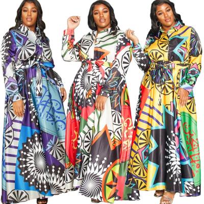 China Anti-Static Women's Dresses 2021 African Chic Beach Long Sleeve Satin Boho Trendy Women Drop Plus Size Long Dress for sale