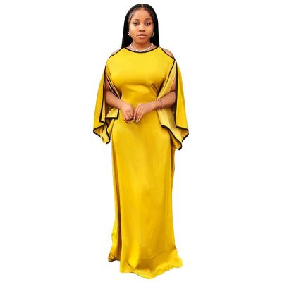 China Anti-Static Exotic Dresses Sheath Long Solid Women's African Dress Designs Polyester Maxi Dress Women for sale