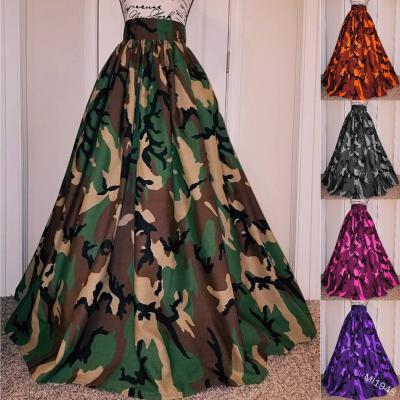 China Breathable casual dress 2021 women's autumn outfit a line dresses long plus size camouflage dress for sale