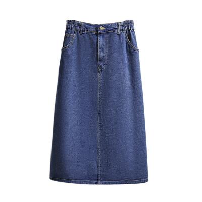 China Falda de mujer anti-static talla women clothing plus size stylish large pockets wholesale long denim skirts for sale