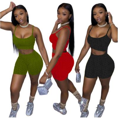 China Breathable Made in China 2 Piece Tank Top Biker Shorts Sets Cotton Women's Two Piece Short Set Two Piece Set for sale