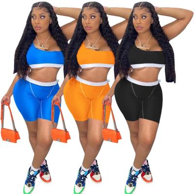 China 2021 Women's Summer 2pc QUICK DRY Women's Two Piece Backless Short Set 2 Piece Sweatshirt Pants for sale