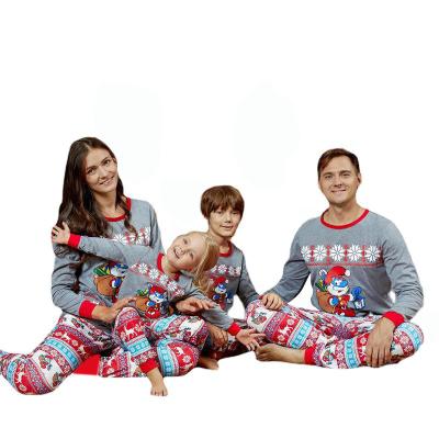 China Breathable Christmas Clothes Cartoon Printed Mens Womens Children Sleepwear Family Christmas Pajamas Set for sale