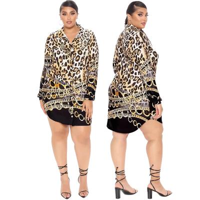 China Anti-pilling 2022 new arrivals sleeveless long button down leopard print women shirts 5XL plus size women's blouses and shirts for sale