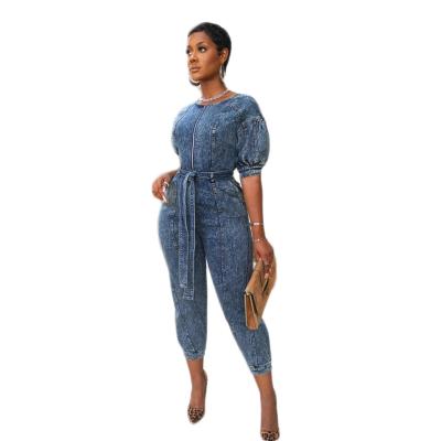 China 2021 Latest Design High Quality Blue Custom Workout Anti-Static Falling Long Sleeve Jumpsuit Women for sale