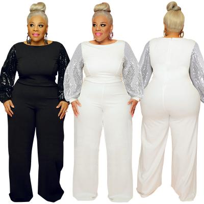 China Viable Plus Size Women Clothing 5XL Sequin Women Long Sleeve Jumpsuit for sale