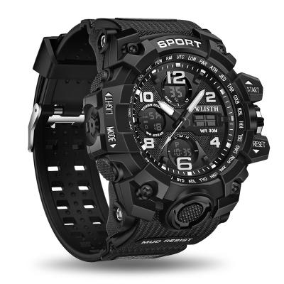 China 2021 New Chronograph Watch Men Sports Leisure Outdoor Double Exposure Luminous Waterproof Digital Watch Men for sale