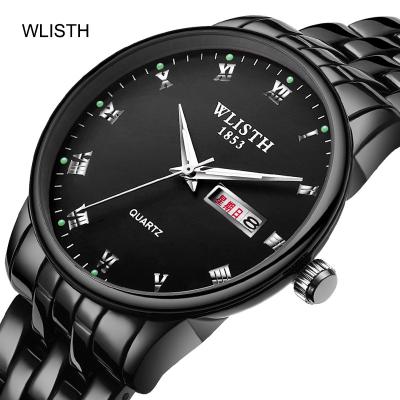 China Business Quartz Date Watch Female Couples Table Automatic Luminous Waterproof Double Watch Calendar for sale