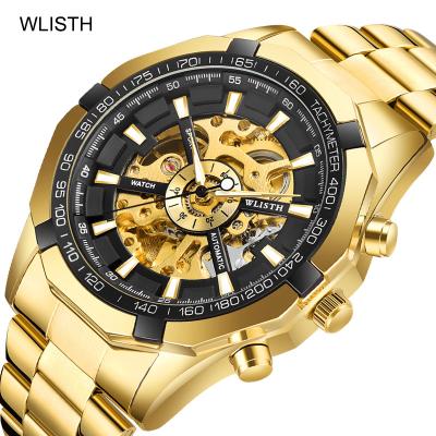 China Luxury Stainless Steel Mechanical Business Watch Gold Watch Water Resistant Men Automatic Watch for sale