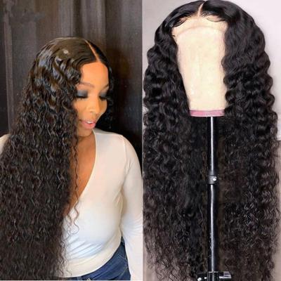 China Curly Wave 180% 200% Density Raw Silky Straight Human Hair Full Lace Wig, Wholesale Remy Brazilian Hair Wig Transparent Lace Wigs Pre-Plucked for sale