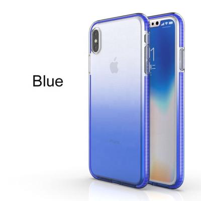 China Transparent For iPhone X XS Plus Case Slim Fit Gradient Color Change Anti-drop Protector Cover Ultra Thin Lightweight Rugged Bumper Pack for sale