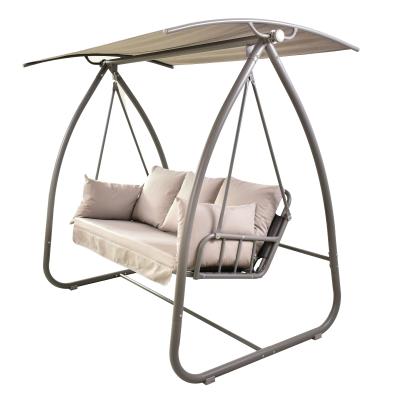 China Modern Steel Frame Textilence Seats Outdoor Swing Glider Patio Canopy Swing Chair for sale