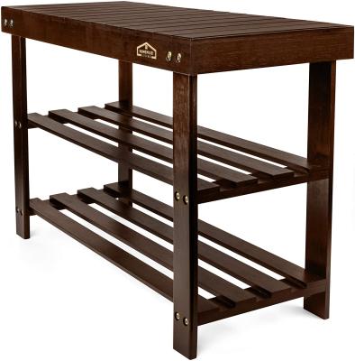 China Traditional 3 Tier Shoe Rack Bench Premium Shoe Organizer Or Entryway Bench Perfect for sale