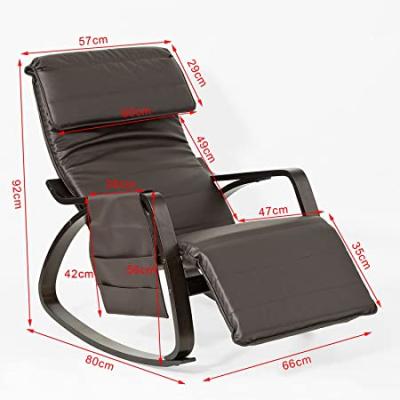 China New modern relax rocking chair lounge chair with adjustable footrest and removable side bag for sale