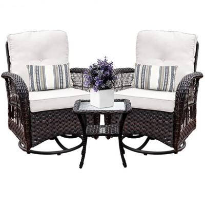 China Wicker Rocking Sofa Chair Patio Bistro Set Outdoor Swivel Rocker Patio Chairs Set for sale