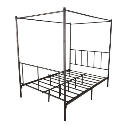 China Stylish Strong Steel Metal Framed Metal Bed Frame Platform Bed Frame Mattress Support Canopy for sale