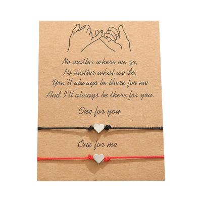 China New Fashion TRENDY Card Heart Alloy Promise Card Couples Creative Adjustable Bracelet for sale