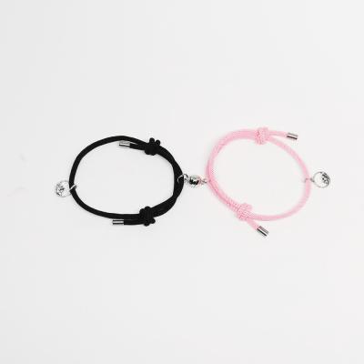 China Casual / Sporting Couples Magnetic Bracelet Rise Attraction Mutual Relations Pair Weaving Bracelet Set Gift for sale