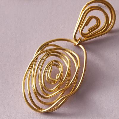 China BOHEMIA String Alloy Around Hollow Line Twist Drop Earring Ball Women for sale