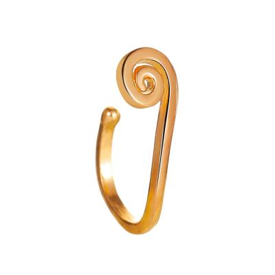 China Hot Selling Hiphop Adjustable Gold Plated Curve Cuff Circle Non Pierced Clip On Nose Ring for sale