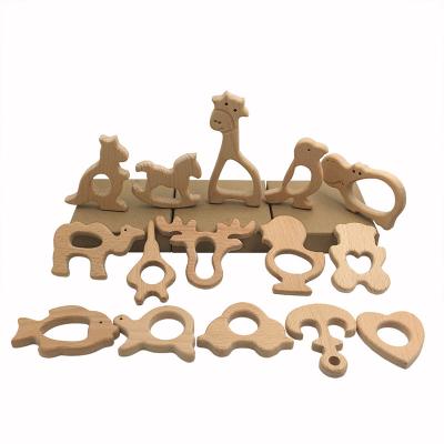 China Toy Original Wood Elephant Necklace Soft Charms Wooden Accessory DIY Gift Wooden Teether for sale