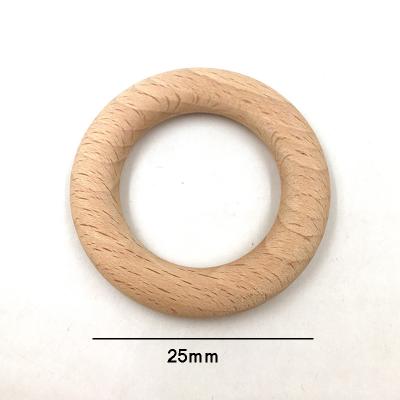 China Soft Toy Baby Teether Beech Wooden Ring 25mm DIY Bracelet Crafts Gift Teething Nursing Bracelets Accessories for sale