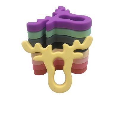 China Soft Toy Silicone Nursing Toys Baby Chew Food Grade Silicone Antlers Teether for sale