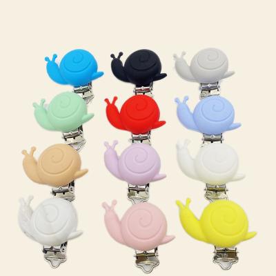 China Cute Silicone Snail Pacifier Clip Silicone DIY Accessories Chai Baby Teething Silicone Chain Factory Price Baby Teething Silicone Pain Soothing Baby Teething for sale