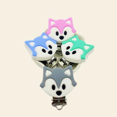 China Soothing Baby Pain Teething Baby Pacifier with Nipple Custom Soother Baby Pacifier Cover Clip Holder Silicon Fox Soother Dummy Clip for sale