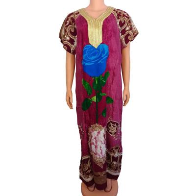 China New Spring Summer Spring Design Rayon Embroidery Ethnic Streetwear Floral Print Ladies Maxi Dresses Sleeve Shorts Women Casual Dress Fashion for sale