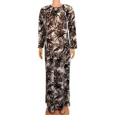 China 2022 New Design Full Sleeve Floral Print Anti-static Anti-static Streetwear Maxi Dress Summer Women Ladies Elegant Casual Dresses for sale