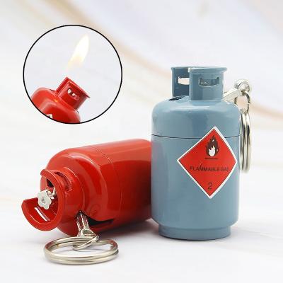 China Fashion and Creative Personality Creative Mini Gas Tank Lighter, Wholesale Portable Butane Gas Cigarette Novelty Funny Inflatable Key Chain Lighter for sale