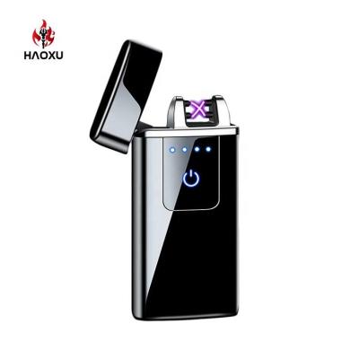 China Custom Dual USB Arc Lighter Fingerprint Sensor USB Arc Lighter,Wholesale Rechargeable Plasma Touch Electronic Cigarette Lighter for sale