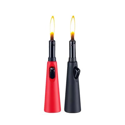 China Wholesale Smart BBQ Gas Lighter BBQ Candle Kitchen Open Flame Lighter Long,Refillable Butane Gas Personality Cigarette Lighter for sale