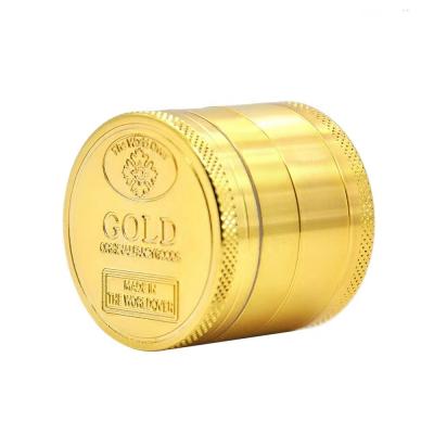 China Global Factory Customized 3/4 Gold Ingot Floors Tobacco Grinder, Wholesale Metal 30/40/50/60MM Herb Crusher Smoking Weed Grinder for sale