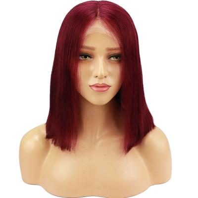 China New Silky Straight Wave Style 13X6inch Lace Front Wig 99J Color Straight Hair Lead Wig for sale