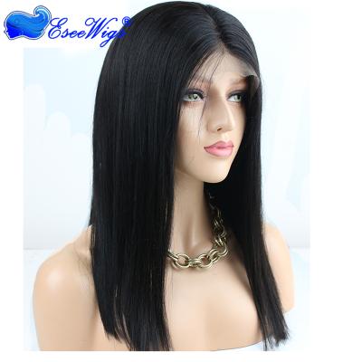 China Brazilian Virgin Human Hair Silky Straight Full Lace Wig Short Bob Wig 14 Inches In Stock for sale