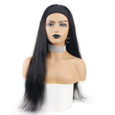 China Silky Straight Wave Headband Silky Straight Wigs No Plucking Wigs For Women Brazilian Virgin Hair Color Lace Non Front Wig 150% Density In Stock for sale