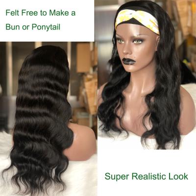 China New Arrival Fashion 100% Virgin Body Wave Hair Band Unprocessed Wig For Color Women Body Wave Hair Glue Less Wig for sale