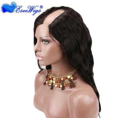 China Natural Remy Peruvian Human Hair Ombre Virgin Hair Cuticle Aligned Body Wave Color Body Wave U Part Wig for sale