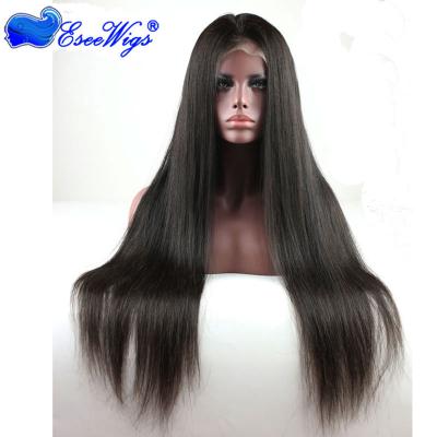 China Natural Color Straight Glueless Front Lace Wig Silky Straight Brazilian Hair Wave for sale