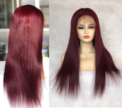 China 99J Silky Straight Lace Front Human Hair Wigs Pre Plucked Brazilian Straight Hair Lace Front Wigs For Black Women for sale