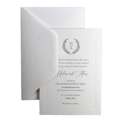 China Custom Europe Logo Embossing Thank You Cards White Gold Foil Texture Paper Greeting Cards With Envelope for sale