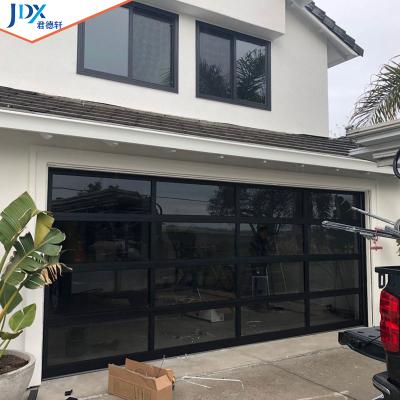 China Waterproof Aluminum See Through Glass Sectional Aluminum Glass Garage Doors 9x8 16' 12ft X 11ft Used Glass Garage Doors Sale for sale