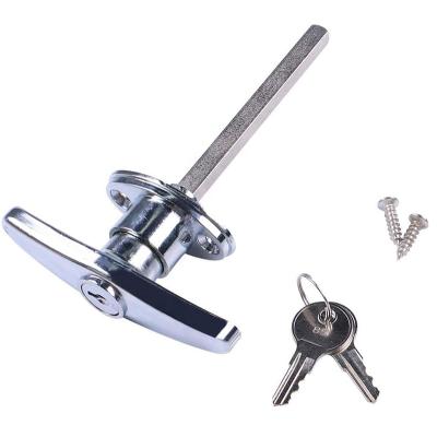 China Garage Door T-Handle T-Handle Lock Kit Multi Pointd Black Pin T-Handle Garage Door Lock Cylinder T-Handle Side Lock for sale