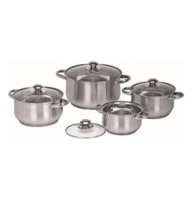 China Sustainable Professional Stainless Steel 8pcs Cookware Set Soup Cooking Pot For Kitchen for sale