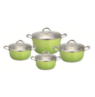 China Sustainable High Quality 8pcs Kitchenware Cooking Pot Cookware Sets Sauce Pans for sale