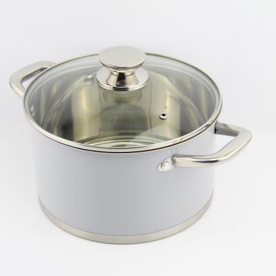 China Sustainable Europe Fashion Style Color Coating Stainless Steel Casserole Cookware Set For Household for sale